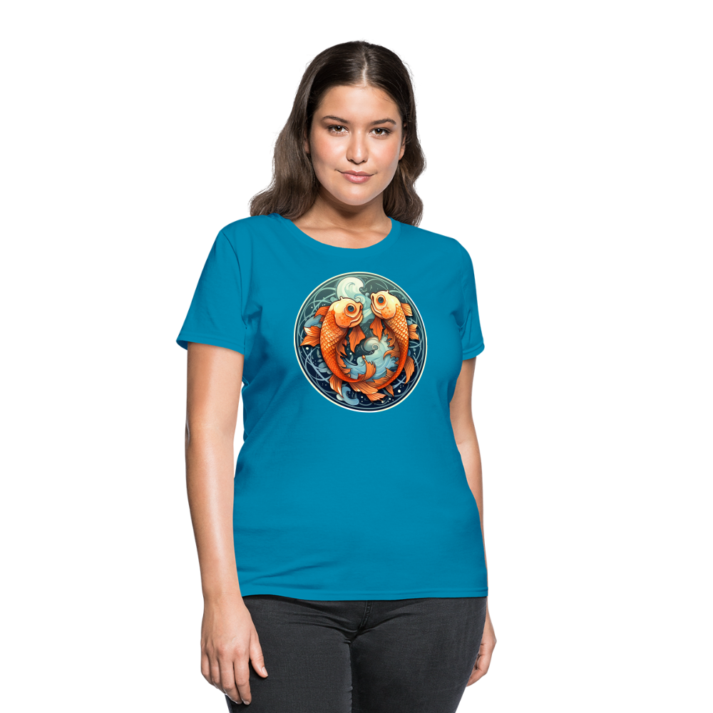 Women's Symbol Pisces T-Shirt - turquoise