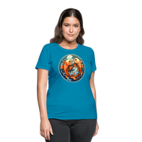 Thumbnail for Women's Symbol Pisces T-Shirt - turquoise