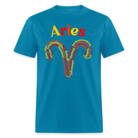 Thumbnail for Men's Power Words Aries Classic T-Shirt - turquoise