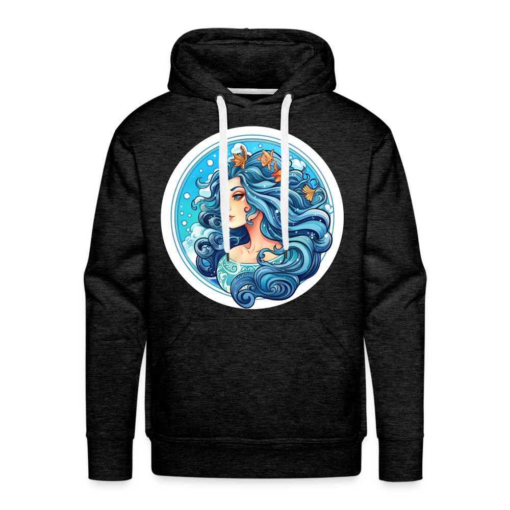 Men’s Symbol Aquarius Premium Hoodie - charcoal grey