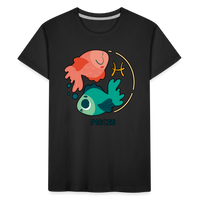 Thumbnail for Kid’s Cartoony Pisces Premium Organic T-Shirt - black