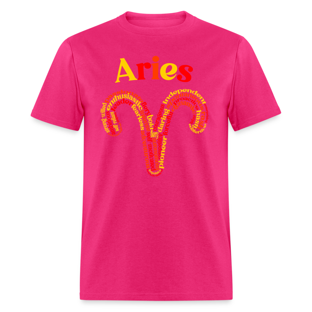 Men's Power Words Aries Classic T-Shirt - fuchsia