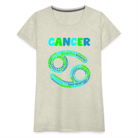 Thumbnail for Women's Power Words Cancer Premium T-Shirt - heather oatmeal