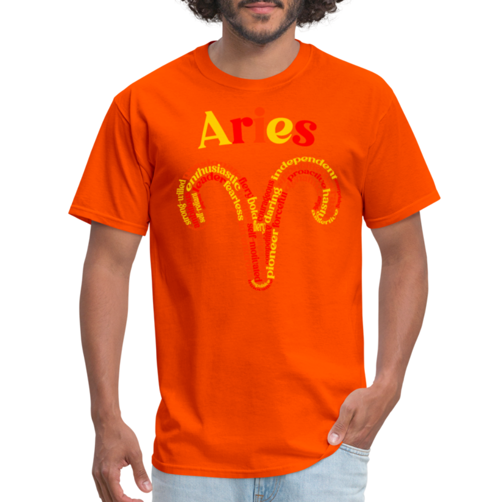 Men's Power Words Aries Classic T-Shirt - orange