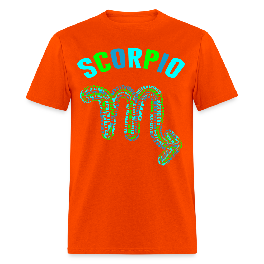 Men's Power Words Scorpio Classic T-Shirt - orange