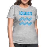 Thumbnail for Women's Power Words Aquarius T-Shirt - heather gray