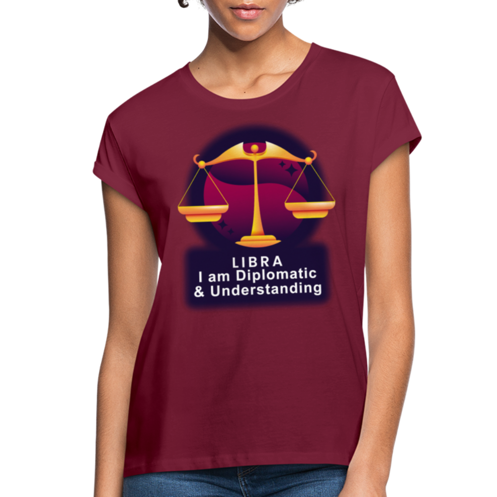 Women's Glow Libra Relaxed Fit T-Shirt - burgundy