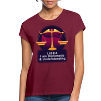 Thumbnail for Women's Glow Libra Relaxed Fit T-Shirt - burgundy