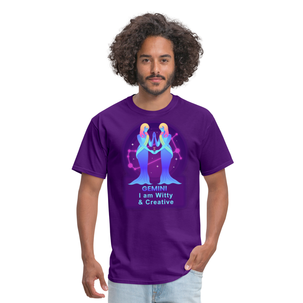 Men's Neon Gemini Classic T-Shirt - purple