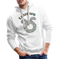 Thumbnail for Men's Power Words Taurus Premium Hoodie - white