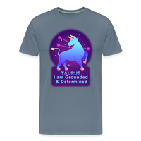 Thumbnail for Men's Neon Taurus Premium T-Shirt - steel blue