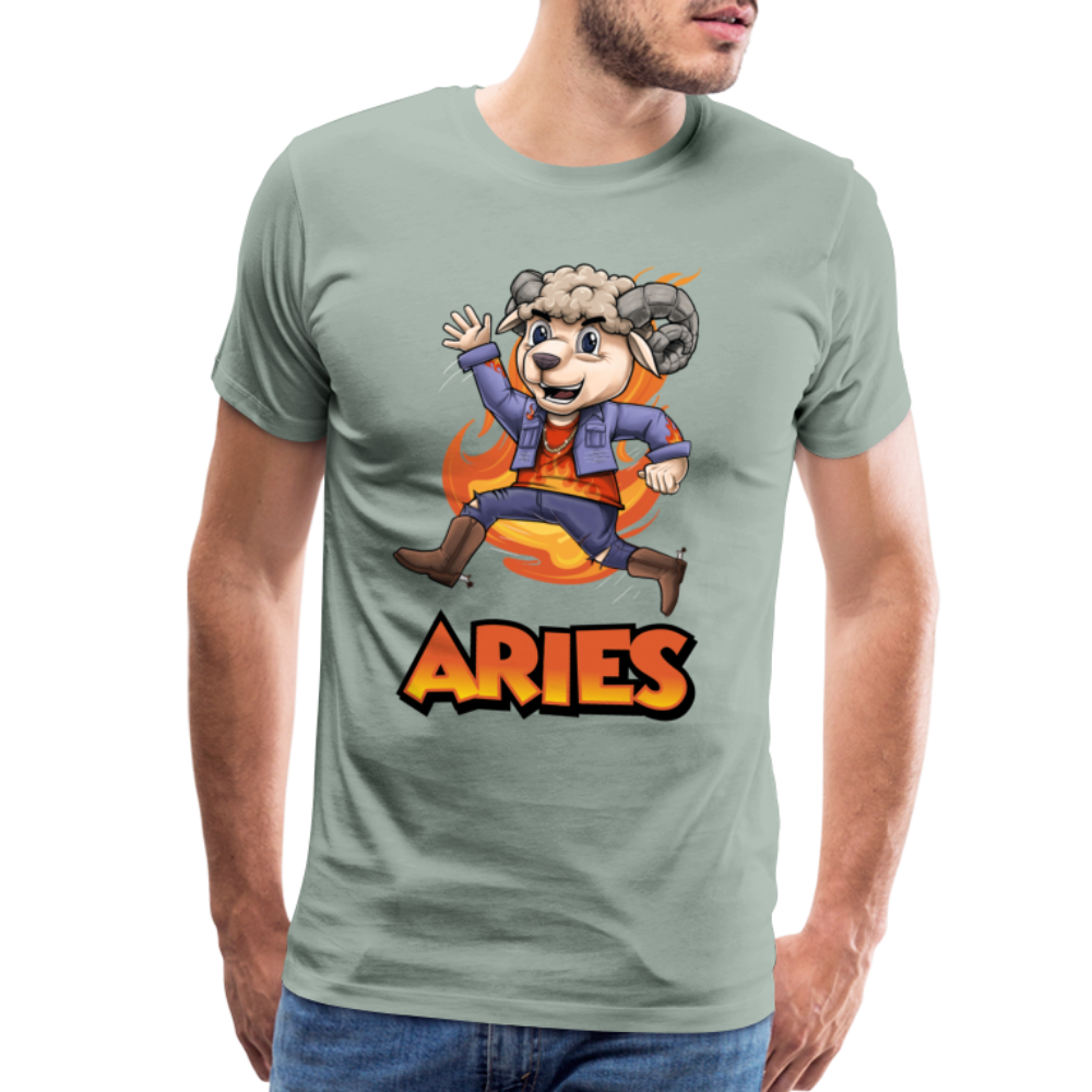 Men's Playful Aries Premium T-Shirt - steel green