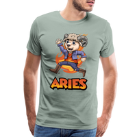 Thumbnail for Men's Playful Aries Premium T-Shirt - steel green