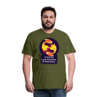 Thumbnail for Men's Glow Pisces Premium T-Shirt - olive green