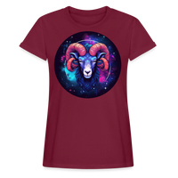 Thumbnail for Women's Magic Aries Relaxed Fit T-Shirt - burgundy