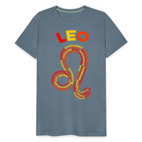 Thumbnail for Men's Power Words Leo Premium T-Shirt - steel blue