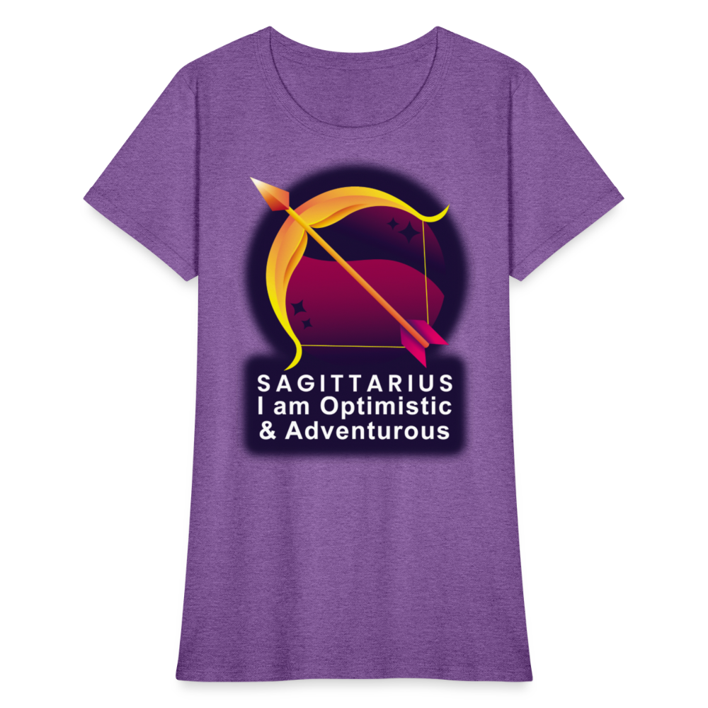 Women's Glow Sagittarius T-Shirt - purple heather