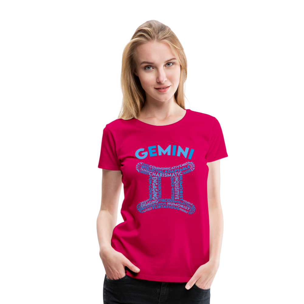 Women's Power Words Gemini Premium T-Shirt - dark pink