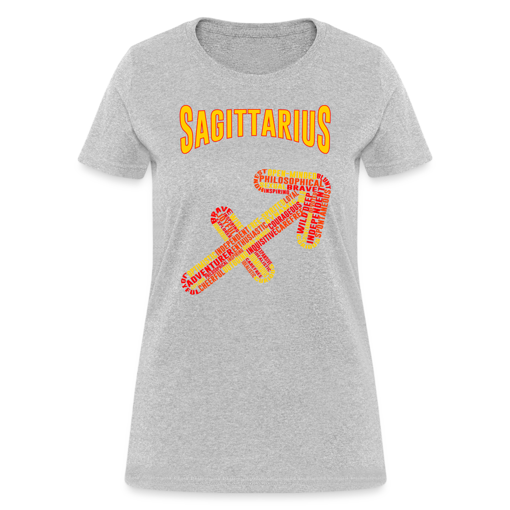 Women's Power Words Sagittarius T-Shirt - heather gray