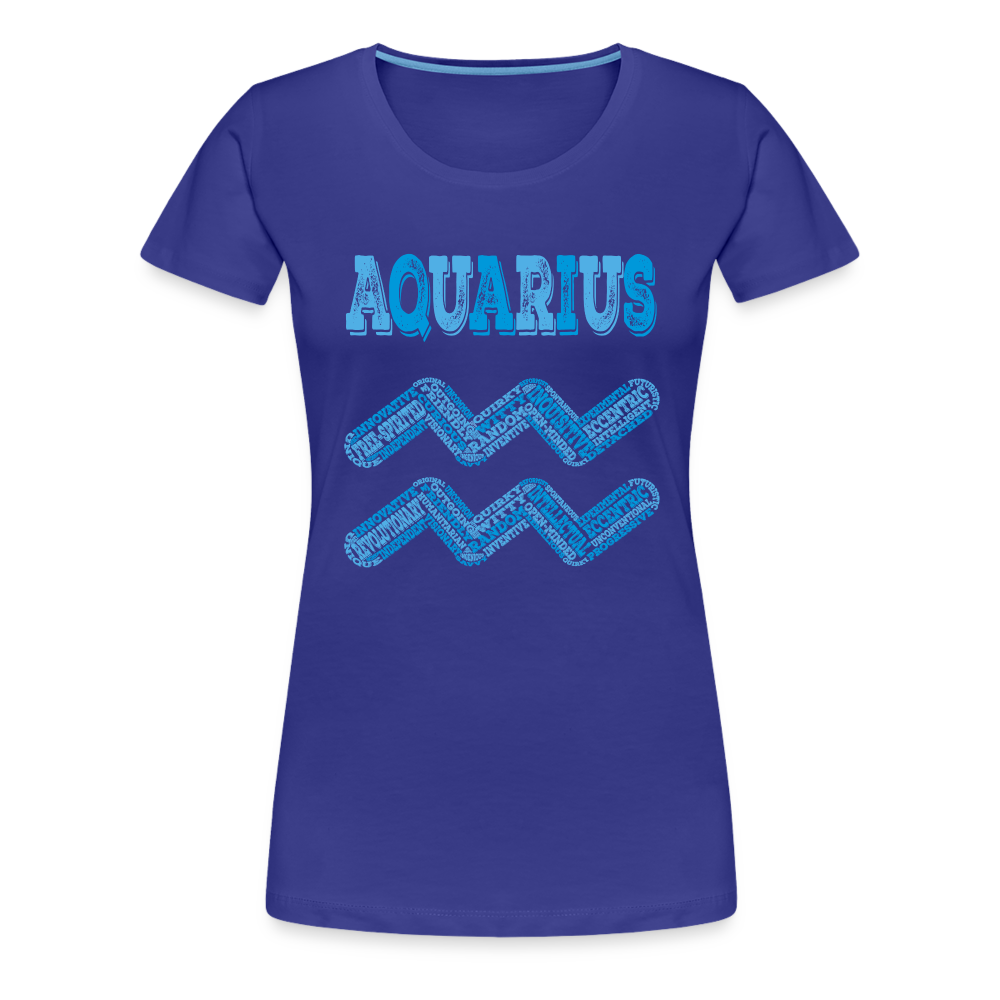 Women's Power Words Aquarius Premium T-Shirt - royal blue