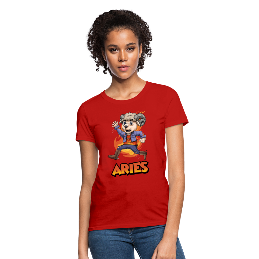 Women's Playful Aries T-Shirt - red