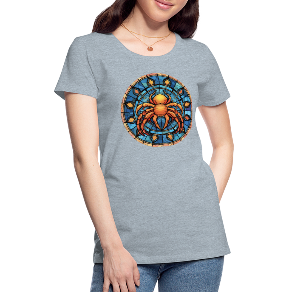 Women’s Mosaic Cancer Premium T-Shirt - heather ice blue