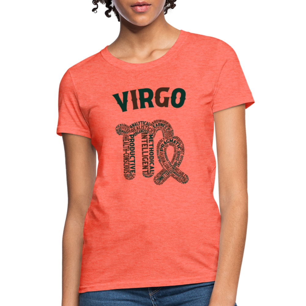 Women's Power Words Virgo T-Shirt - heather coral