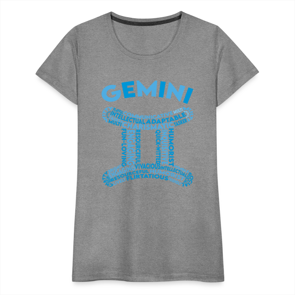 Women's Power Words Gemini Premium T-Shirt - heather gray