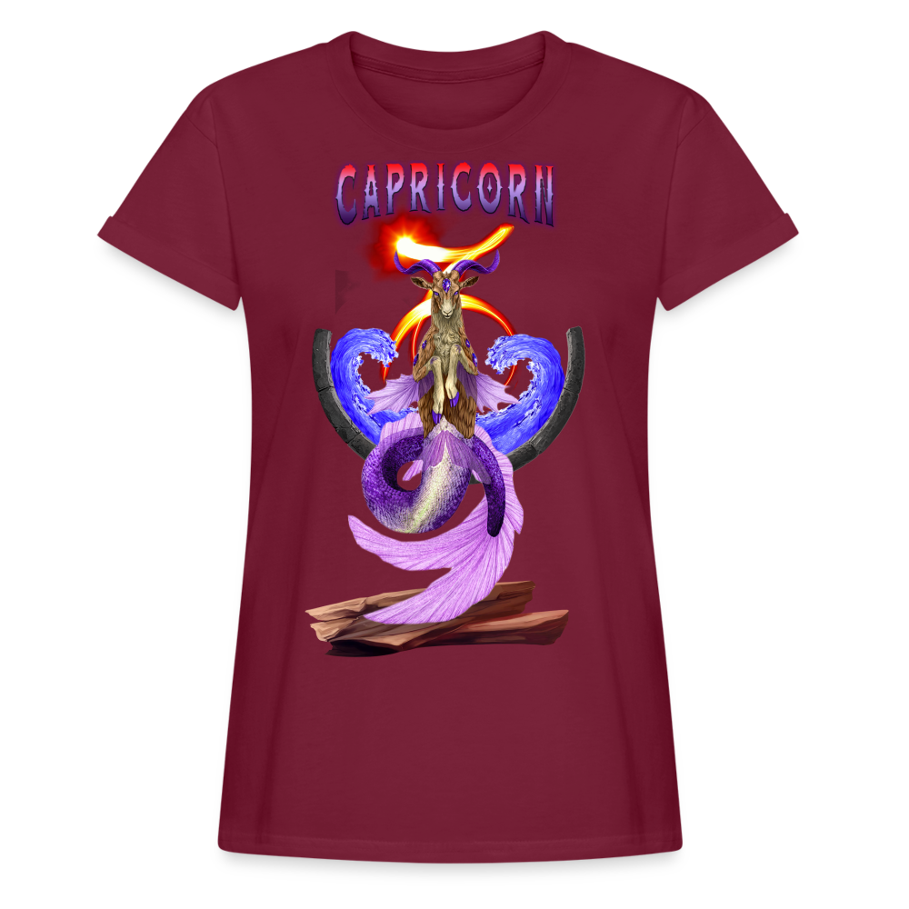 Women's Capricorn Relaxed Fit T-Shirt - burgundy