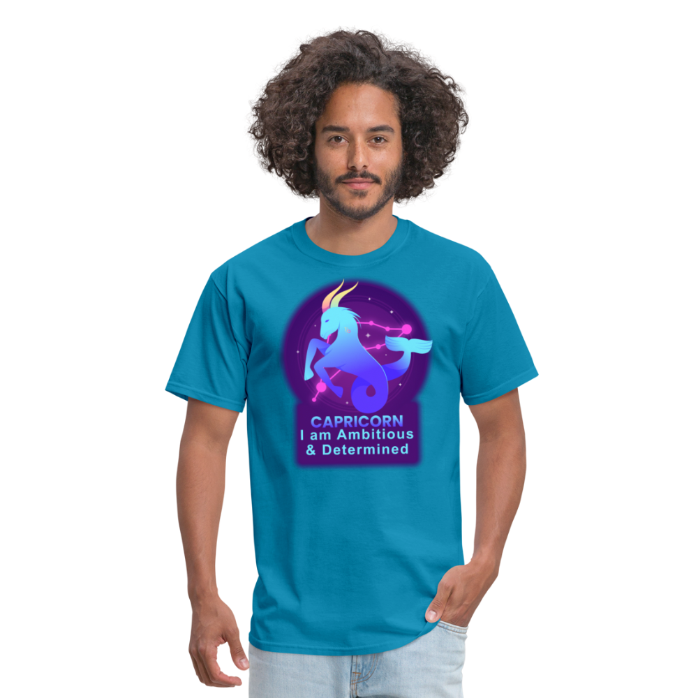 Men's Neon Capricorn Classic T-Shirt - turquoise