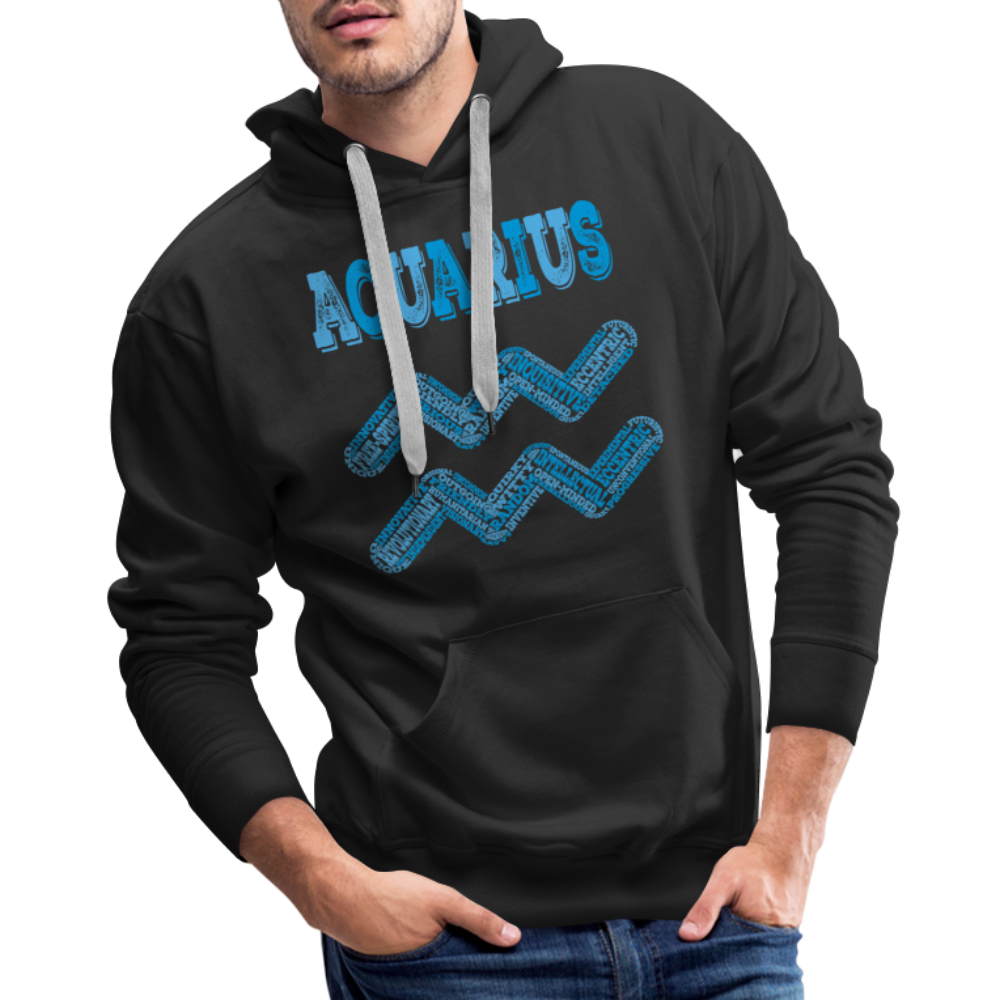 Men's Power Words Aquarius Premium Hoodie - black