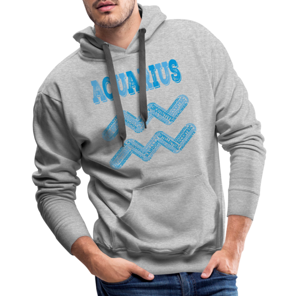 Men's Power Words Aquarius Premium Hoodie - heather grey