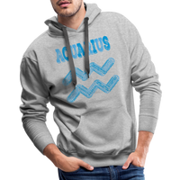 Thumbnail for Men's Power Words Aquarius Premium Hoodie - heather grey