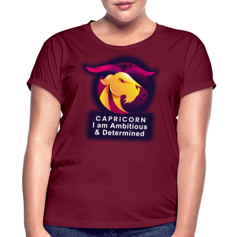 Women's Glow Capricorn Relaxed Fit T-Shirt - burgundy