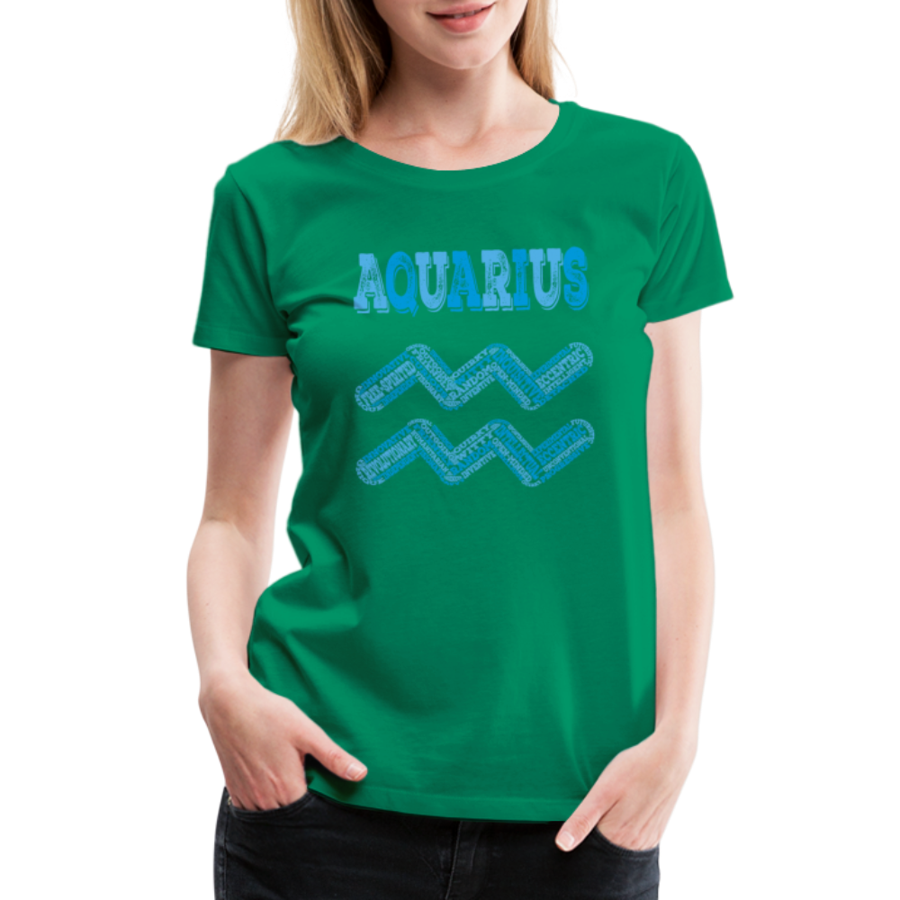 Women's Power Words Aquarius Premium T-Shirt - kelly green