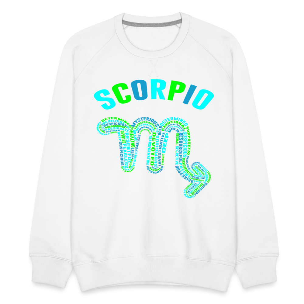 Men's Power Words Scorpio Premium Sweatshirt - white