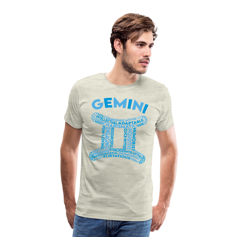 Men's Power Words Gemini Premium T-Shirt - heather oatmeal