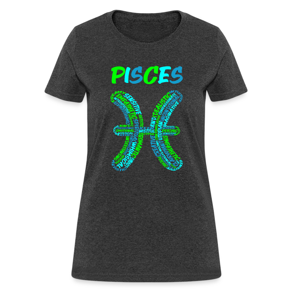 Women's Power Words Pisces T-Shirt - heather black