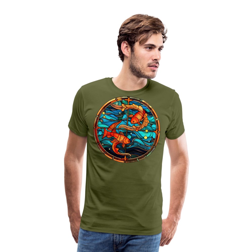 Men's Mosaic Pisces Premium T-Shirt - olive green