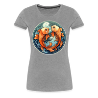 Thumbnail for Women’s Symbol Pisces Premium T-Shirt - heather gray