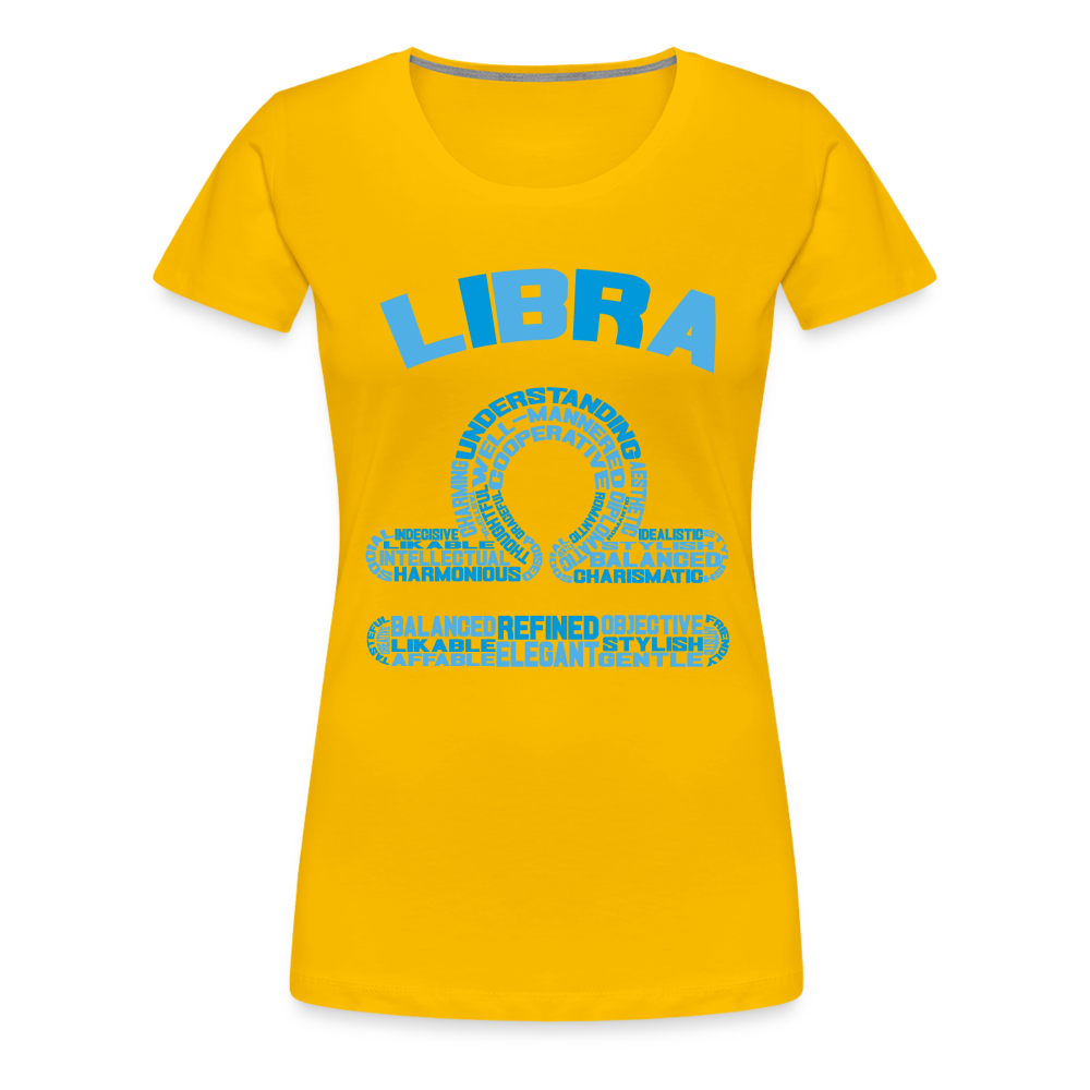 Women's Power Words Libra Premium T-Shirt - sun yellow