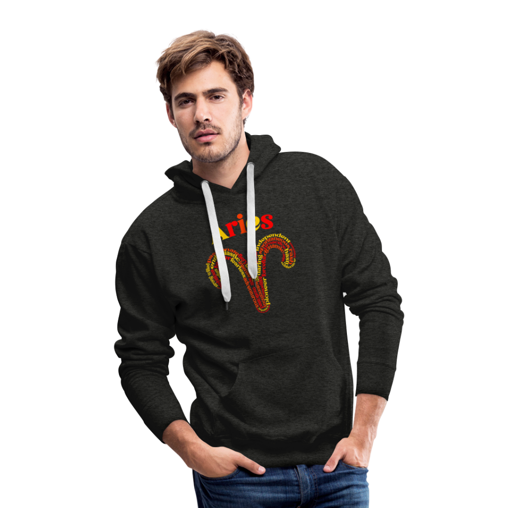 Men's Power Words Aries Premium Hoodie - charcoal grey