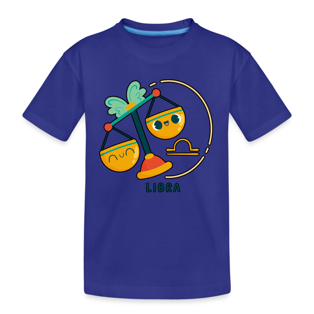 Kid’s Cartoony Libra Premium Organic T-Shirt - royal blue