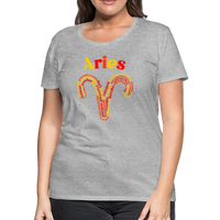 Thumbnail for Women's Power Words Aries Premium T-Shirt - heather gray