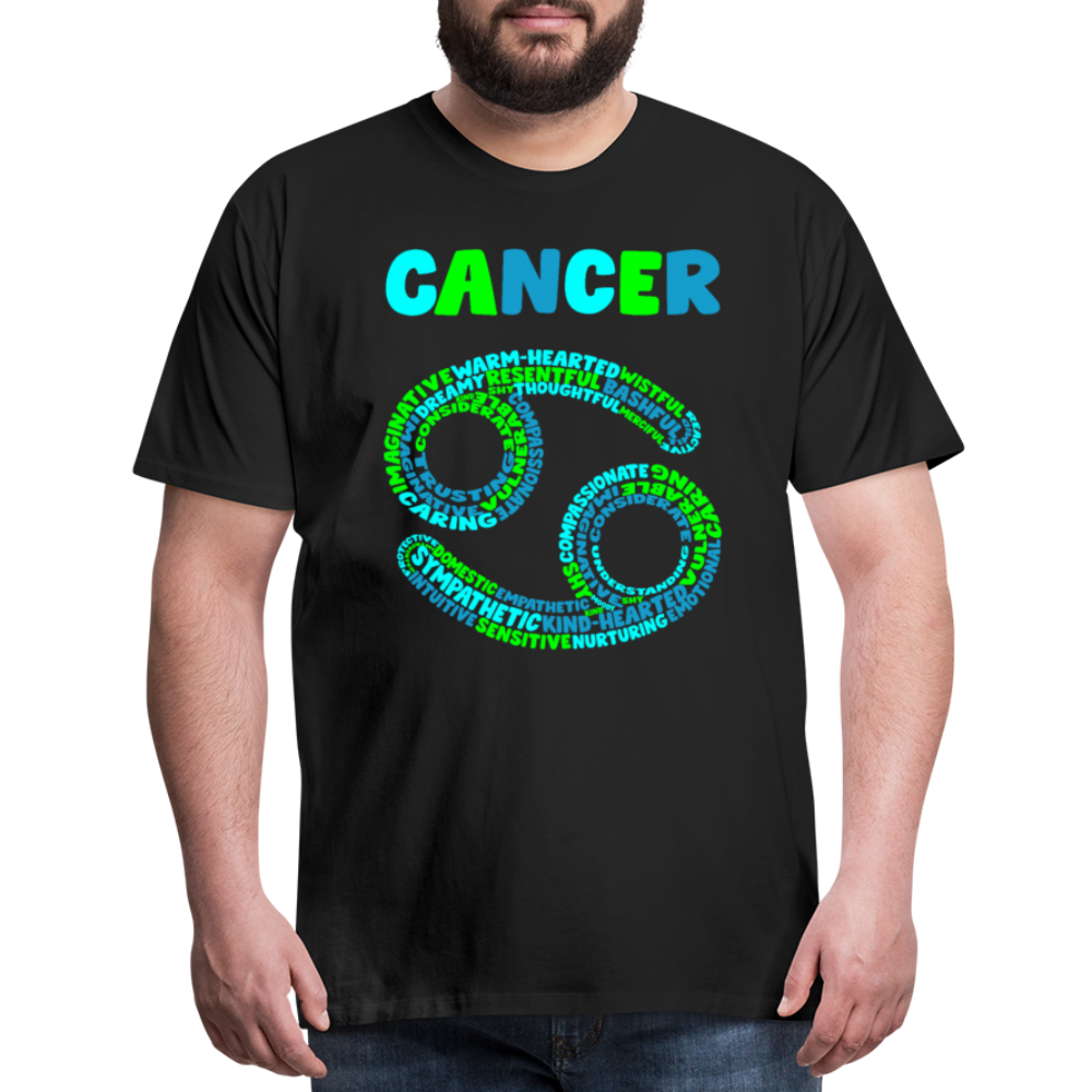 Men's Power Words Cancer Premium T-Shirt - black