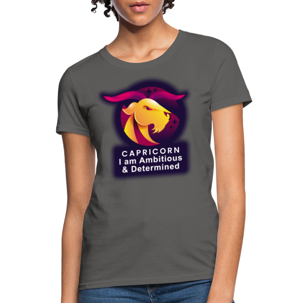 Women's Glow Capricorn T-Shirt - charcoal