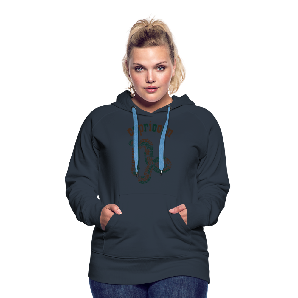 Women's Power Words Capricorn Premium Hoodie - navy