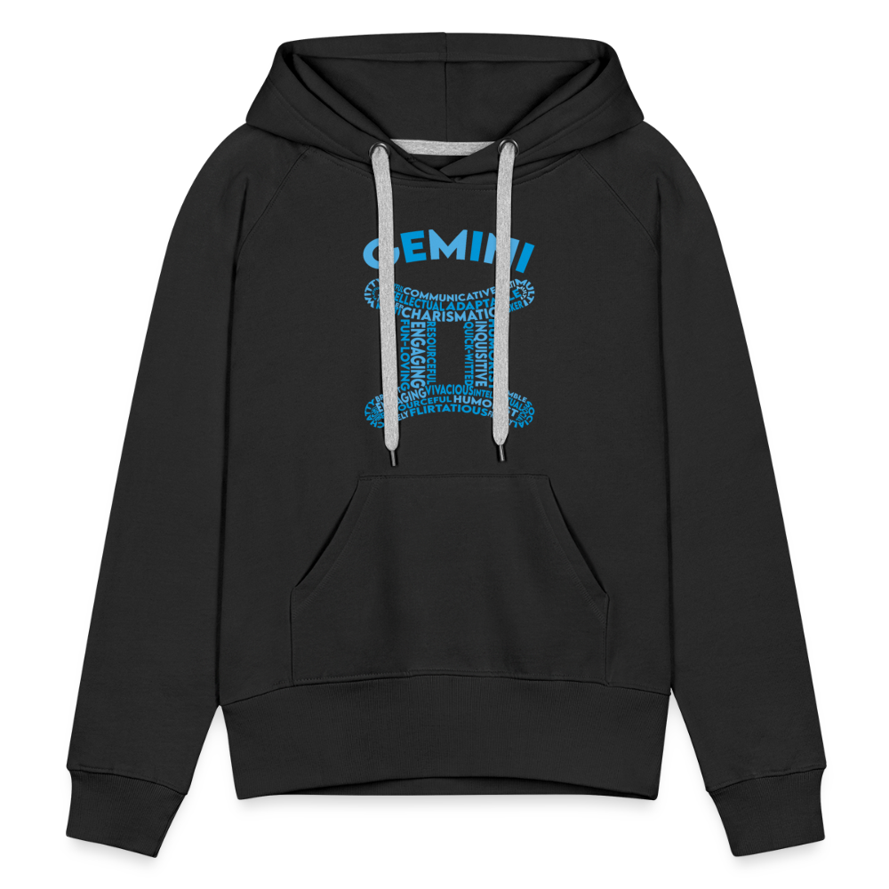 Women's Power Words Gemini Premium Hoodie - black