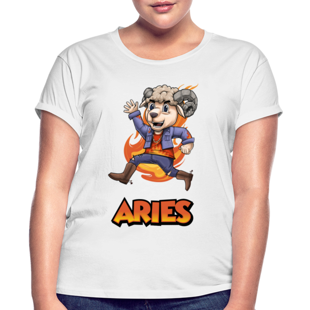 Women's Playful Aries Relaxed Fit T-Shirt - white