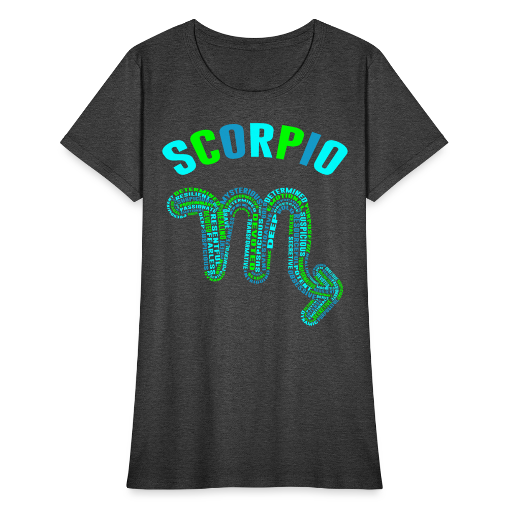 Women's Power Words Scorpio T-Shirt - heather black